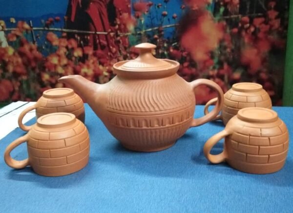 TERRACOTTA TEAPOT WITH CUP SET