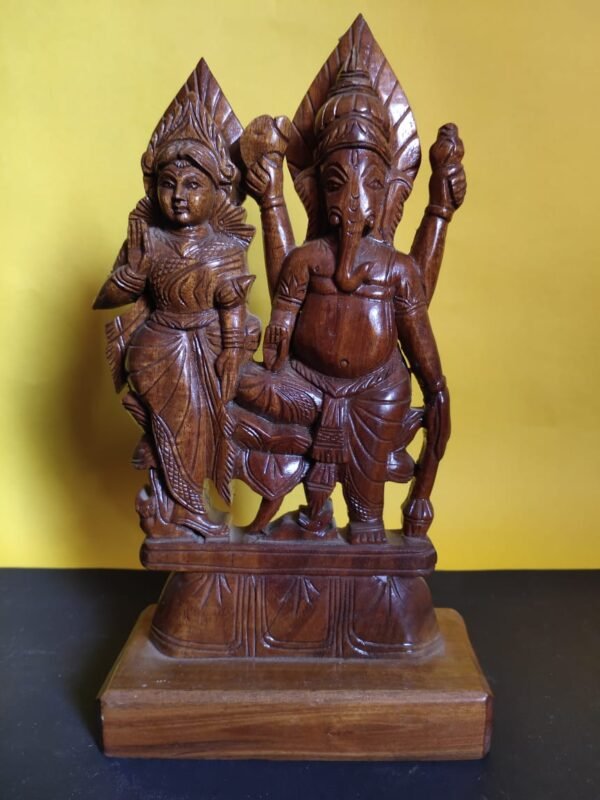 Wooden Lakshmi Ganesh Murti