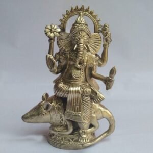 Sitting Ganesh On Mouse Dokra