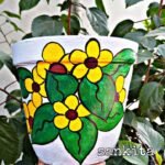 Handpainted indoor outdoor flower pot/planter