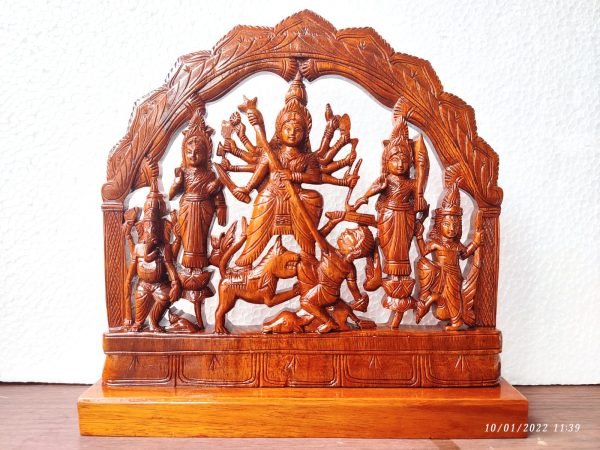 Wooden Maa Durga Family