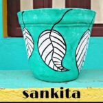 Handpainted indoor outdoor flower pot/planter