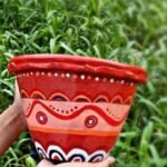 Handpainted indoor outdoor flower pot/planter