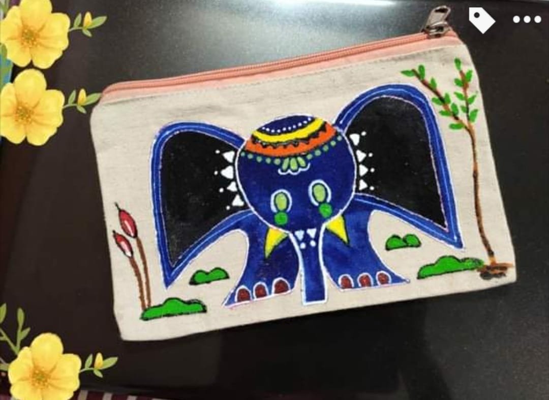 Elephant Painted Multipurpose pouch