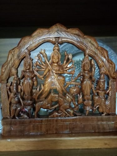 Wooden Maa Durga Family photo review