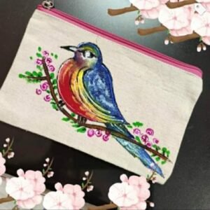 Bird Painted multipurpose pouch