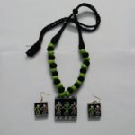 Wooden hand paint with glass  beads Neckless Set