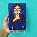 Handpainted wall hanging wooden key holder