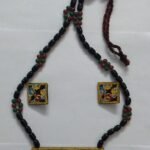 Wooden hand paint with glass  beads Neckless Set