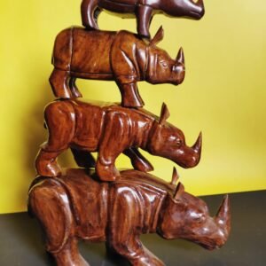 Handmade Wooden Rhinoceros