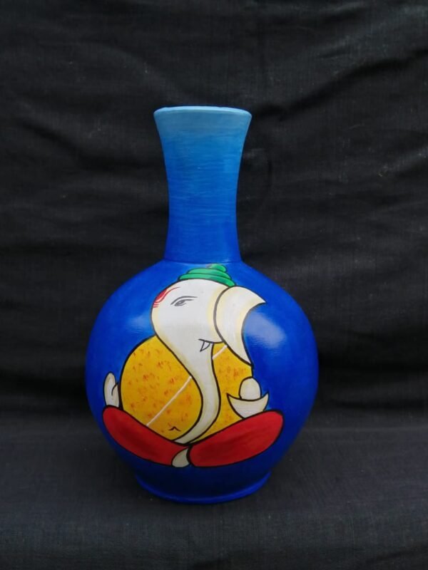 Hand Painted Terracotta Ganesh Flower Vase