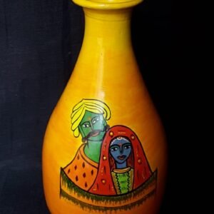 Hand Painted Terracotta Indian Couple Flower Vase