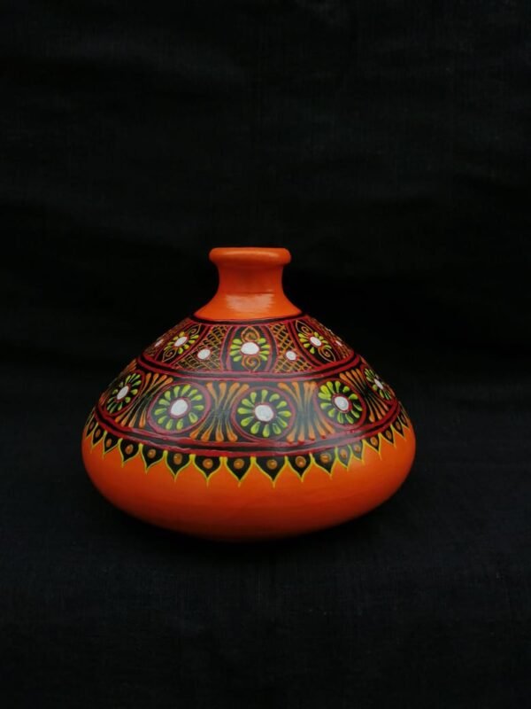 Hand Painted Round Terracotta Flower Vase