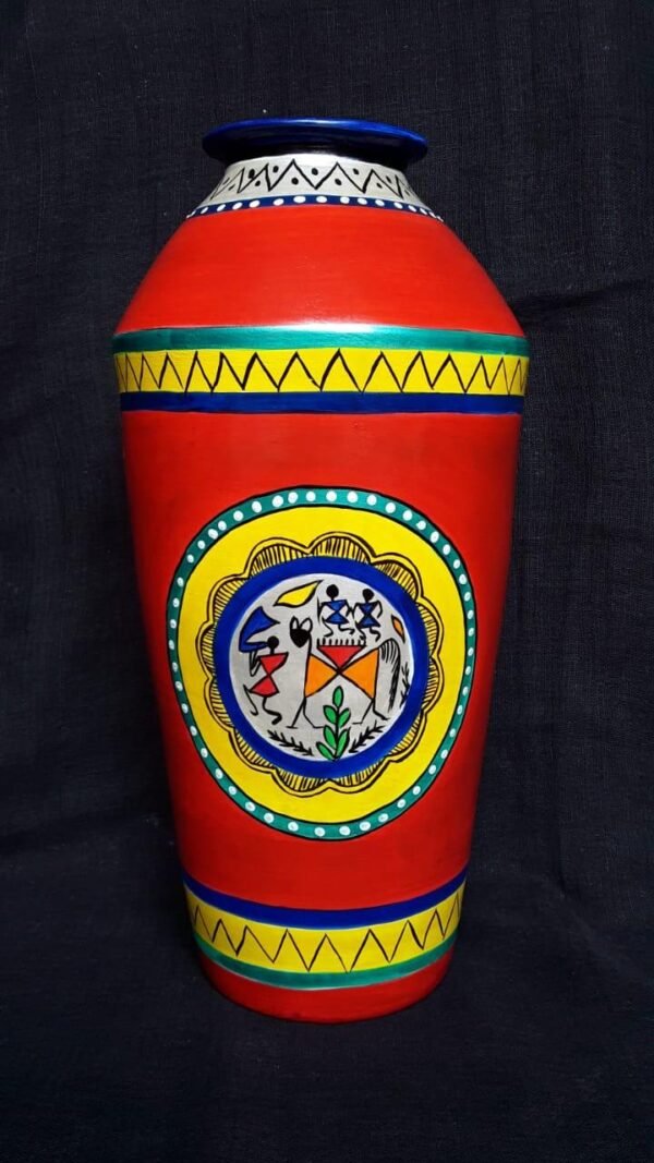Tribal Art Terracotta Flower Vase
