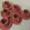 Terracotta Ceramic Coted Cup Plate Set