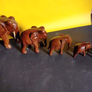 Handmade Wooden Elephant With Tusks pack of Five