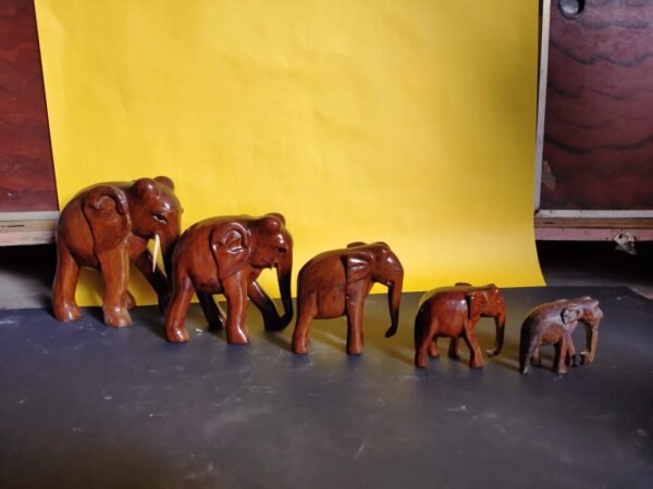 Handmade Special Wooden Elephant With Tusks