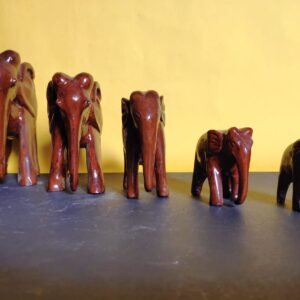 Handmade Wooden Elephant With Tusks pack of Five