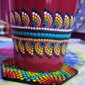 Dot painted coffee mug(Red)