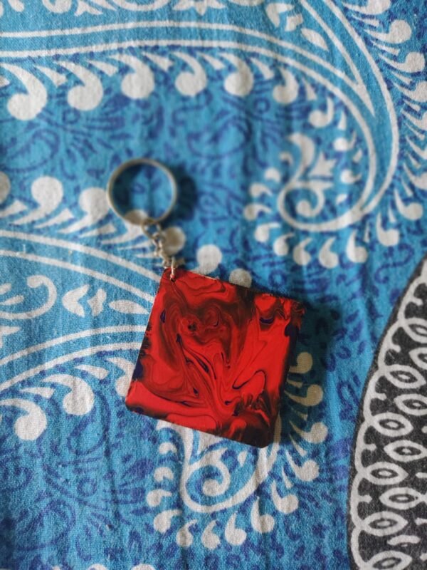 Wooden Hand painted key Ring