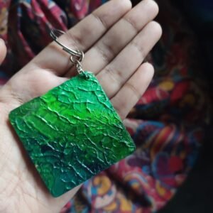 Wooden Hand Painted key Ring