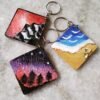 Hand Painted Designer Wooden key Ring Set Of 3