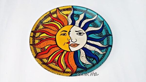 Sun & Moon Painted Plate