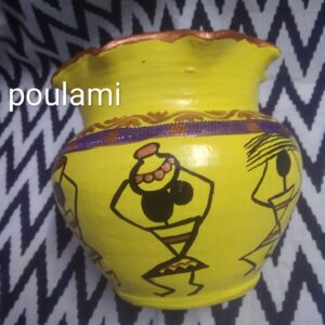 Hand painted clay planter