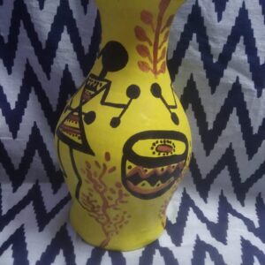 Hand painted clay planter