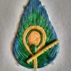 Peacock Feather Design Clay Pendent