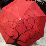 Hand Painted Designer Umbrella Bird on Tree