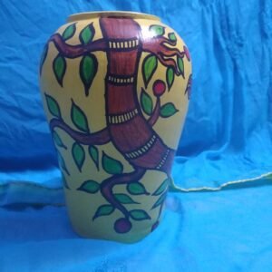 Hand painted Madhubani art flower vase