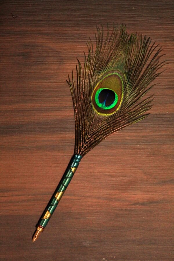 Designed Peacock Feather Pen