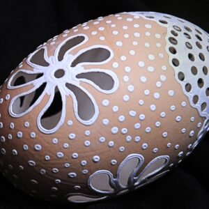 Carved Flower Design Egg Art