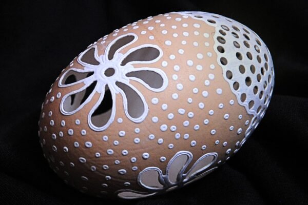 Carved Flower Design Egg Art