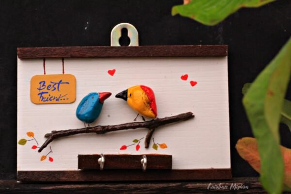 Colorful Bird Showpiece Key Holder