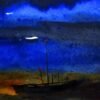 Blue Boat Theme Painting on Frame