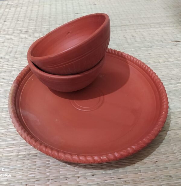 1 Plate & 2 Bowl Set of Terracotta
