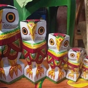 wooden owl set – 5 pcs