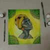 African Lady Hand Painted Painting