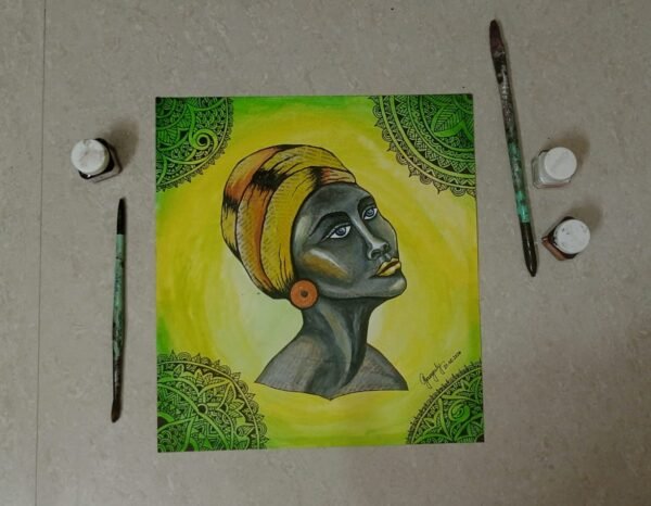 African Lady Hand Painted Painting
