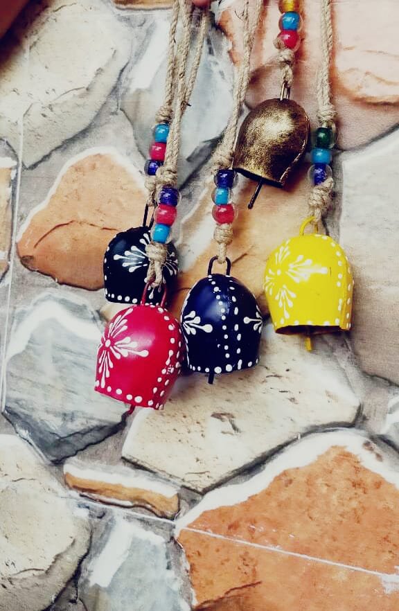 Colorful Wall Hanging Cow Bell
