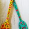 Hand Painted Wall Hanging Lotus Spatula Set of Two