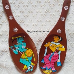 Hand Painted Radha Krishna Spatula Set of Two