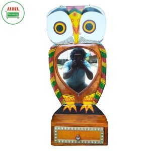 wooden owl dressing table with mirror