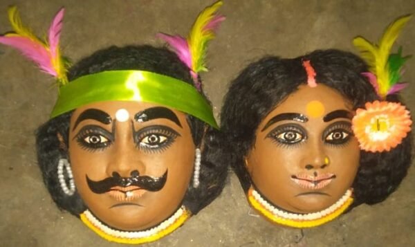 Decorative Tribal Couple Face Mask