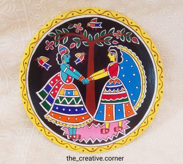 Tikuli Madhubani Art Radha Krishan Plate