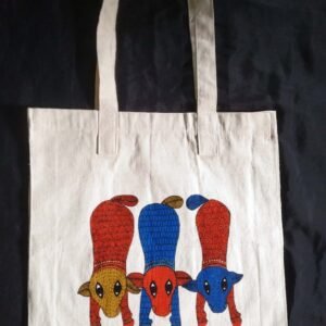 Indiweavaes animal Cotton Work Canvas Handle Handmade Bag,  Top Handle hand Bag-MultiColor