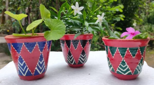 Mini flower pot set of three