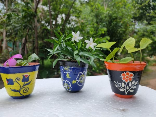 Mini flower pot set of three